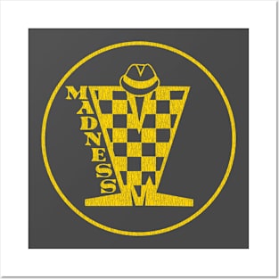 Madness Vintage Plastisol Texture Checkerboard Gold Posters and Art